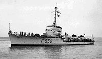 Aretusa (F 556) in service with the Marina Militare in the 1950s