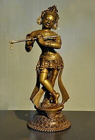 Krishna dancing and playing the flute, Orissa, India, ~1800 AD
