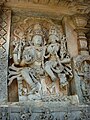 Shiva and Parvathi relief at Hoysaleswara temple