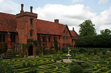 The red brick Old Palace constructed by Bishop Morton at Hatfield.