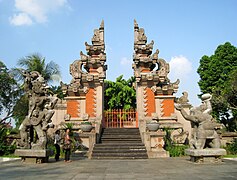 Candi Bentar split gate as the entrance from the outer realm.