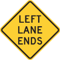 W9-1L Left lane ends