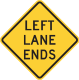 Zeichen W9-1L Linke Spur endet