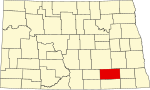 State map highlighting LaMoure County