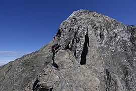 Klettern am Nordgrat, vor der Südlichen Gabelspitze