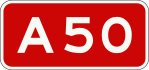 A50 motorway shield}}
