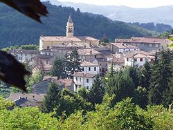 View of Pecorara, one of the town in the comune.