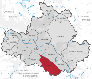 Lage des Stadtbezirks Prohlis in Dresden