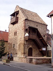 House in Rosheim, France, showing external staircase.
