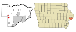 Location of Walcott, Iowa
