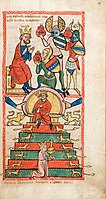 The "three mighty warriors" offer King David water, in the same manuscript