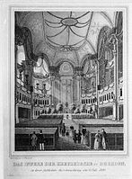 Das Innere der Kreuzkirche in ihrer festlichen Ausschmückung am 6. Juli 1839