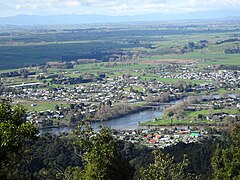 Ngāruawāhia, Waikato basin and Kaimais from Hakarimata Summit