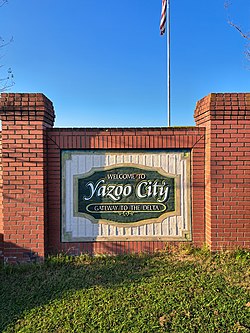 Yazoo City welcome sign