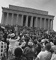 Image 102Civil rights marchers during the March on Washington at the Lincoln Memorial on August 28, 1963 (from History of Washington, D.C.)