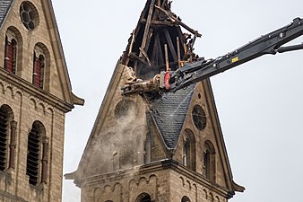 Demolition of the Church of St. Lambertus, Immerath (2018) to make room for a surface mine