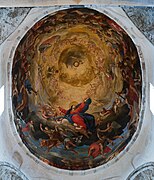 Encaustic painting of the Assumption in the dome