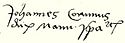 John Corvinus's signature