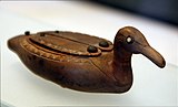 Duck-shaped box; 16th–11th century BC; wood and ivory; Louvre