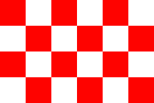 The Bemba flag, with alternating red and white squares