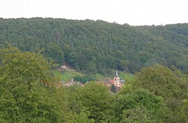 The village seen from the hillside