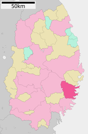 Lage Kamaishis in der Präfektur