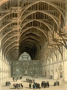Hammerbeam timber roof of Westminster Hall (1395)