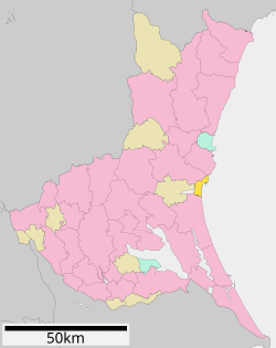 Location of Ōarai in Ibaraki Prefecture