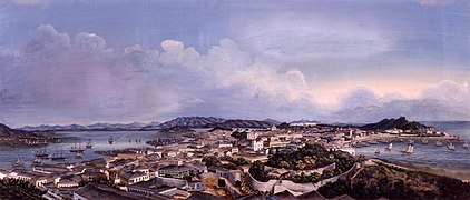 Panoramic painting of Macau from Penha Hill, c. 1870