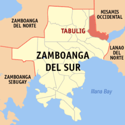 Map of Zamboanga del Sur with Tambulig highlighted