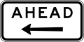 (R7-Q01) Ahead on Side Road (left) (used with bus, transit or truck lane signs) (used in Queensland)