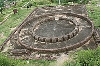 Remains of the circular Bairat Temple, c. 250 BCE. A stupa was located in the center.