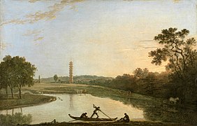 Kew Gardens: The Pagoda and the Bridge (1765), by Richard Wilson, Yale Center for British Art, New Haven, Connecticut.