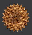 Gold roundel, 11th century Iran. It "exemplifies the refinement of Seljuq goldsmithing".[165][166]