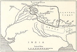 Historical map of Ladakh at its largest extent