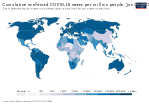 Total confirmed cases of COVID‑19 per million people[358]