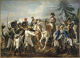 Napoleon speaks to Bavarian troops.