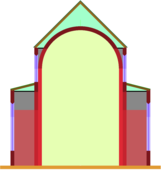 Abseitensaal mit Tonnengewölbe sowie Fenstern über den Seitenkapellen