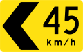 (D4-V110) Curve marker with Advisory Speed (left, used in Victoria)