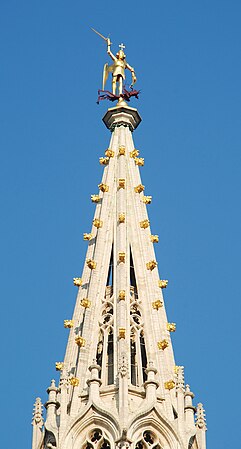 The spire and the statue of Saint Michael