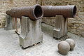 Eiserne Stabringkanonen auf der Stadtbefestigung von Mont-Saint-Michel