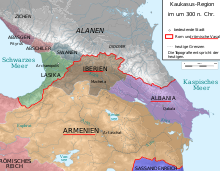 Map of the Caucasus region at the beginning of the fourth century