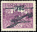 Czechoslovakia, 1920: Inverted 28Kc airmail overprint