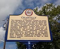 Historic marker commemorating Old Chantilly Farm House
