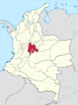 Cundinamarca is shown in red