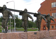 Denkmal zur Errichtung der Erzbahn beim Bahnhof Kiruna