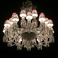 Chandelier with lampshades