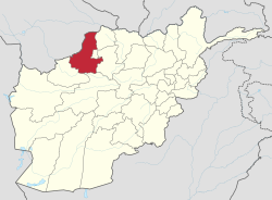 Map of Afghanistan with Faryab highlighted
