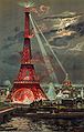 Postkartenmotiv des illuminierten Eiffelturms von Georges Garen
