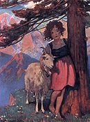 Jessie Wilcox Smith, cover of Heidi, 1922